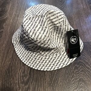 47 Forty Seven Brand Bucket Hat OSFA Branded Hat Black White One Size Fits All